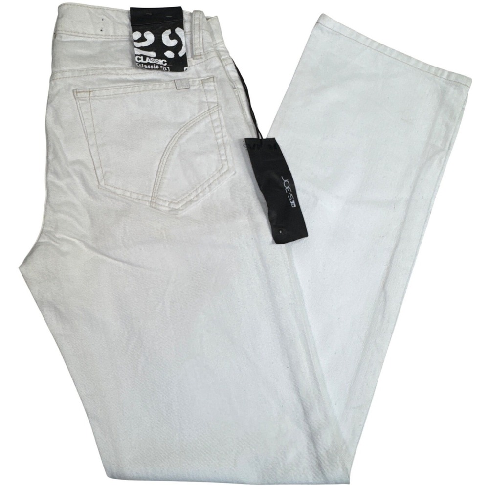 Joes Classic Fit White Denim Mens W29 Jeans Cotton Office Preppy Casual Travel